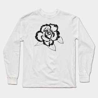 Black Affirmation Words Rose Long Sleeve T-Shirt